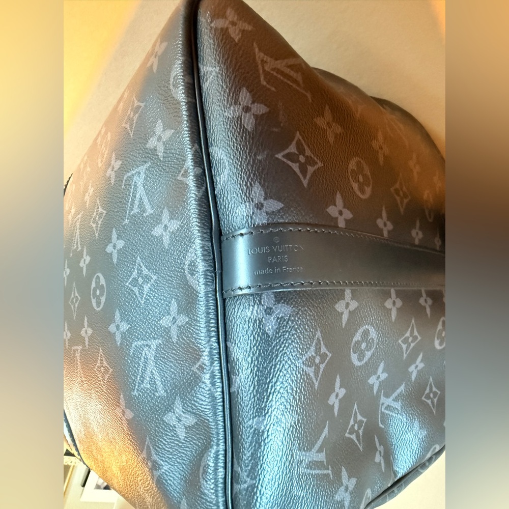 Authentic Louis Vuitton Monogram Eclipse Keepall … - image 8